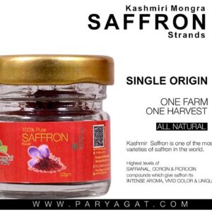 Paryagat 100% Pure and Organic Kashmiri Mongra Saffron; A1 Grade Kesar with Fine Quality and Flavour for Cooking Rice, Golden Milk and Tea(2 Gram) (Pack of 3). - Image 5