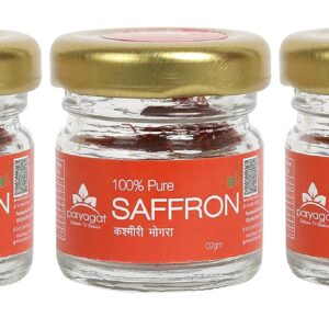 Paryagat 100% Pure and Organic Kashmiri Mongra Saffron; A1 Grade Kesar with Fine Quality and Flavour for Cooking Rice, Golden Milk and Tea(2 Gram) (Pack of 3). - Image 6