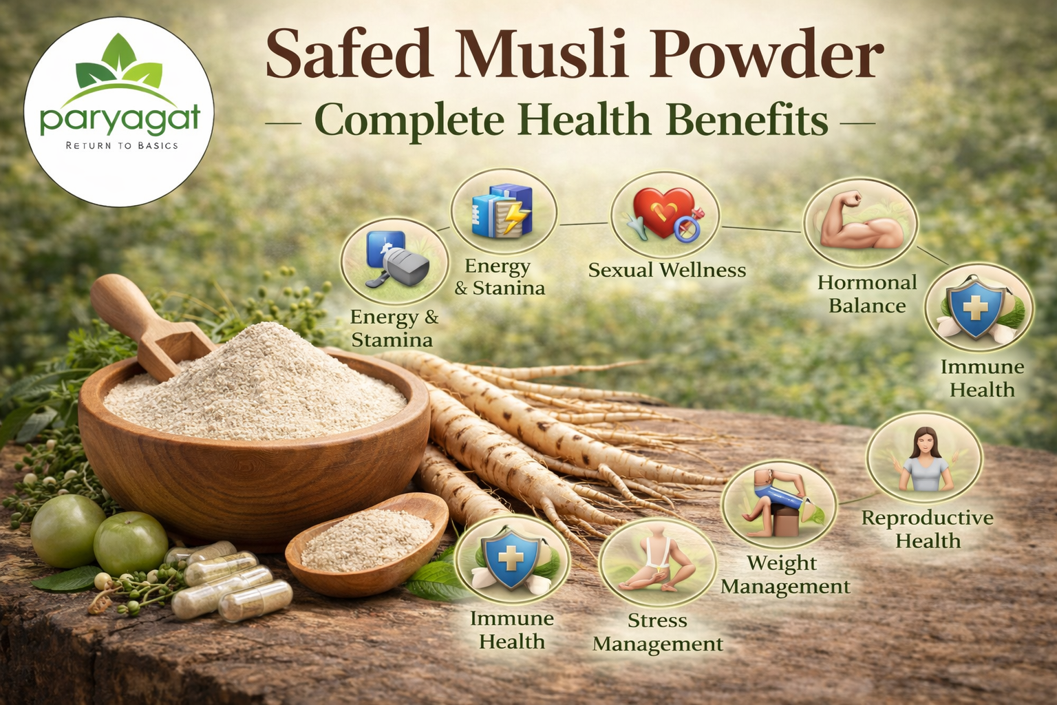 Image Shown Safed Musli Powder for Men and Women: Complete Health Benefits Guide 