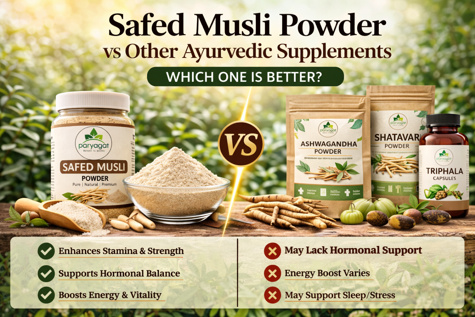 Image Shown Safed Musli Powder vs Other Ayurvedic Supplements: Which One Is Better?